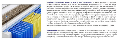 Materac Praga Trawa Multipocket 120x225 cm