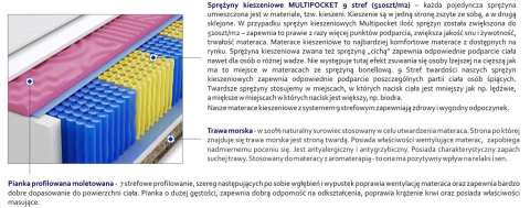 Materac Praga Molet Trawa Multipocket 65x210 cm